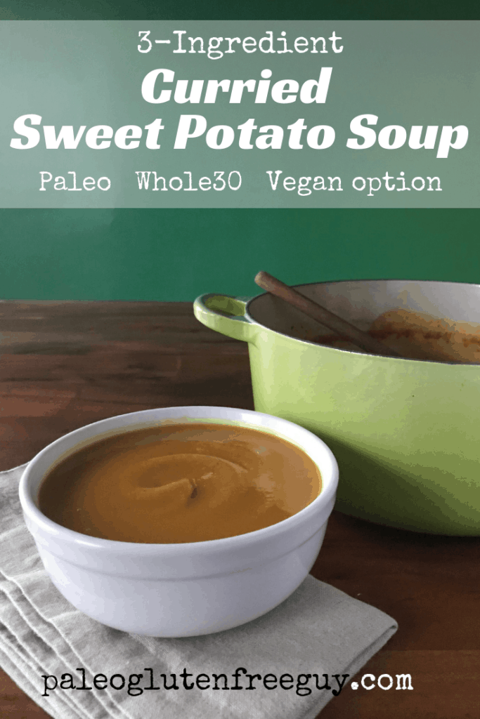 Alt Text: Curried Sweet Potato Soup in a white bowl