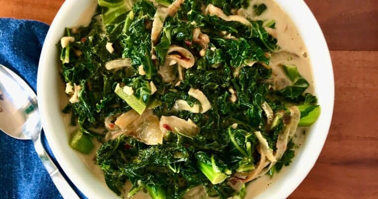 Creamed Kale (dairy-free, vegan, keto)