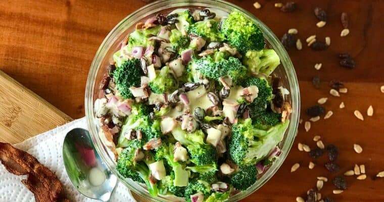 Healthy Broccoli Salad with Bacon (Paleo, Whole30)