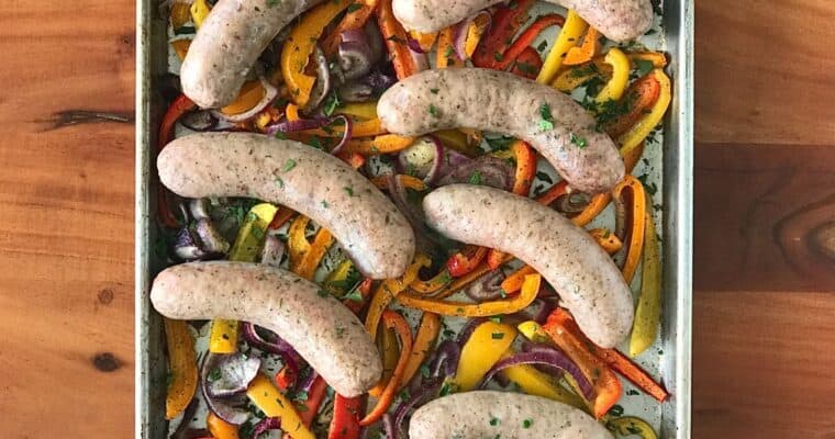 Sheet Pan Sausage and Peppers (Paleo, Whole30)