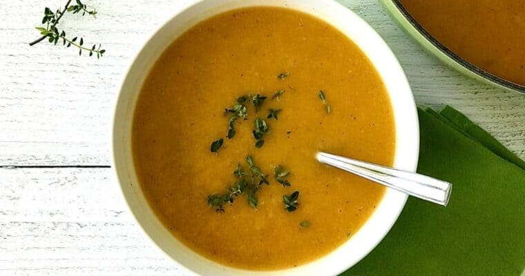 Roasted Butternut, Apple and Cardamom Soup